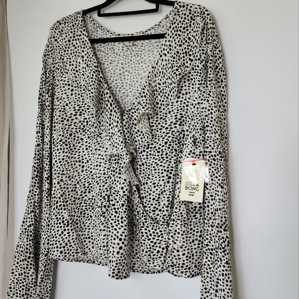 Billabong top crossover long sleeve blouse size 14 NWT - Picture 6 of 12